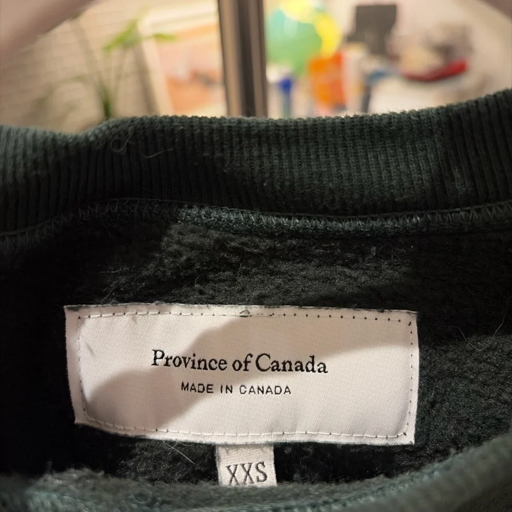 Province of Canada script logo crewneck sweatshirt in green XXS (fits like an S) - Picture 2 of 3